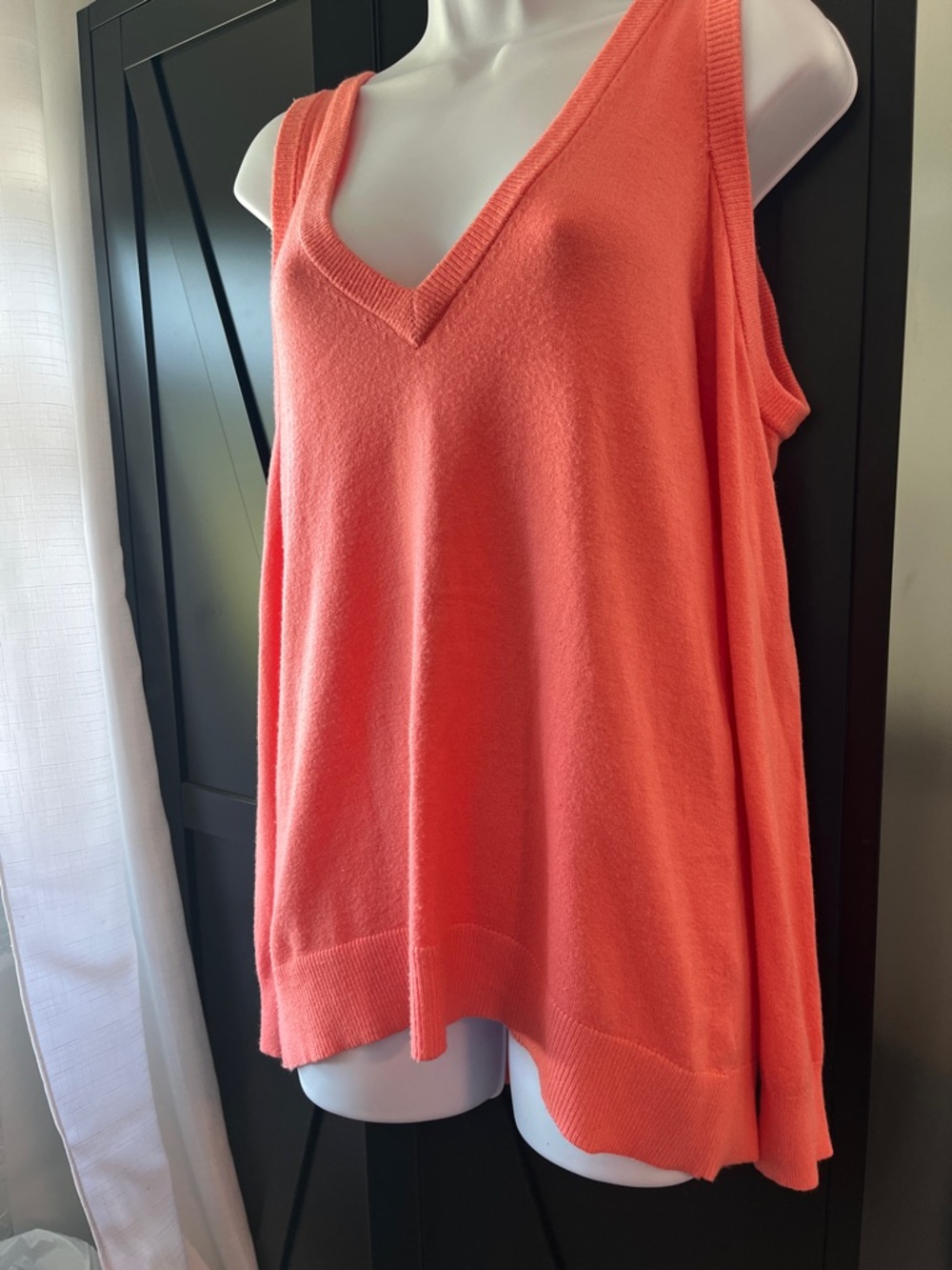 MICHAEL Michael Kors Coral V-Neck Off-Shoulder Sleeveless Sweater